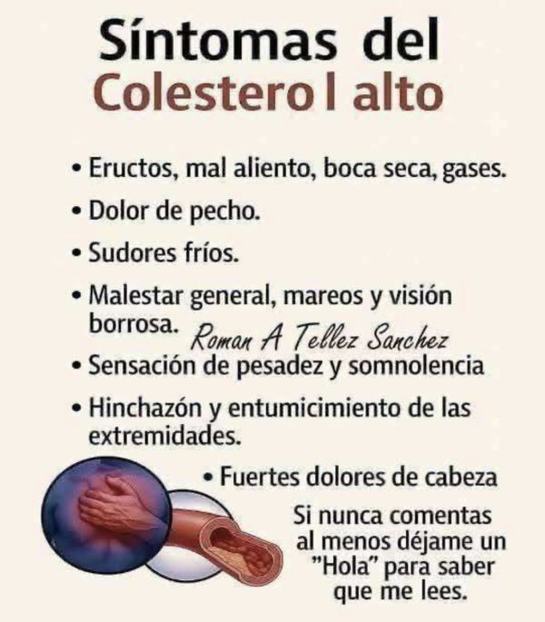 SÍNTOMAS DEL COLESTEROL ALTO