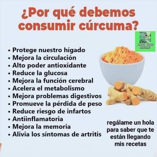 Té de limón con cúrcuma. Mejora la función cerebral.