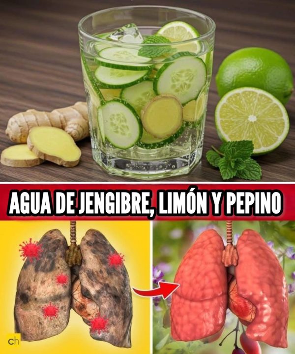 20 RAZONES POR LAS QUE DEBERIAS BEBER AGUA CON PEPINO, JENGIBRE, MENTA Y LIMON TODOS LOS DIAS PARA CUIDAR TUS PULMONES