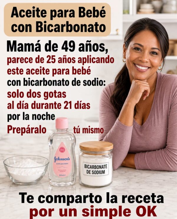 aceite de bebe mas Bicarbonato de sodio para las arrugas