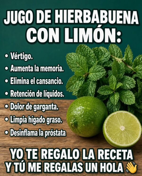 Beneficios del jugo de hierbabuena con limón para tu salud